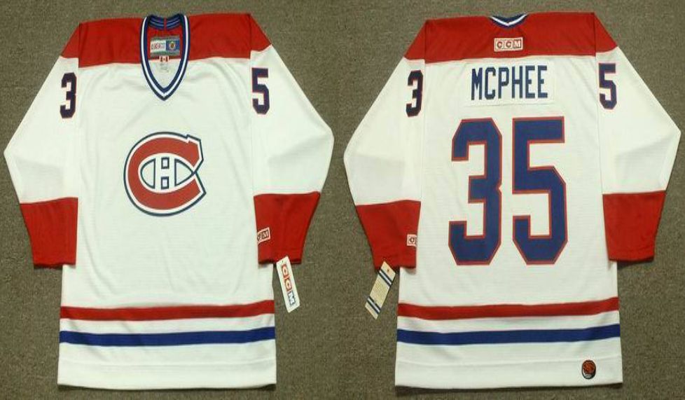 2019 Men Montreal Canadiens 35 Mcphee White CCM NHL jerseys